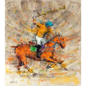 Zahid Saleem, 30 x 36 Inch, Acrylic on Canvas, Polo Painting, AC-ZS-202